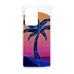 Abstract 3d Art Holiday Island Palm Tree Pink Purple Summer Sunset Water Samsung Galaxy S20 Ultra 6 9 Inch Tpu Uv Case by Cemarart