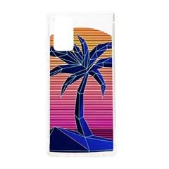 Abstract 3d Art Holiday Island Palm Tree Pink Purple Summer Sunset Water Samsung Galaxy Note 20 Tpu Uv Case by Cemarart