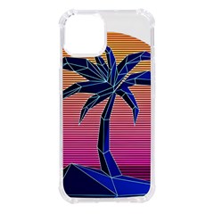 Abstract 3d Art Holiday Island Palm Tree Pink Purple Summer Sunset Water Iphone 14 Tpu Uv Print Case by Cemarart