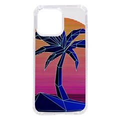 Abstract 3d Art Holiday Island Palm Tree Pink Purple Summer Sunset Water Iphone 14 Pro Max Tpu Uv Print Case by Cemarart