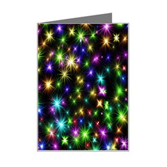 Star Colorful Christmas Abstract Mini Greeting Card by Cemarart