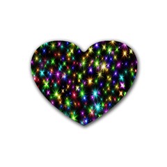 Star Colorful Christmas Abstract Rubber Coaster (heart) by Cemarart