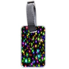 Star Colorful Christmas Abstract Luggage Tag (two Sides) by Cemarart