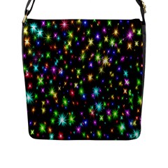 Star Colorful Christmas Abstract Flap Closure Messenger Bag (l)