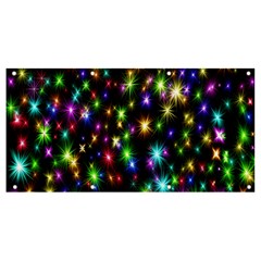 Star Colorful Christmas Abstract Banner And Sign 8  X 4  by Cemarart