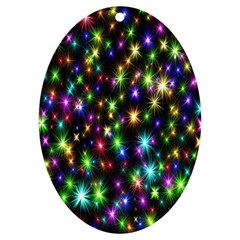 Star Colorful Christmas Abstract Uv Print Acrylic Ornament Oval by Cemarart