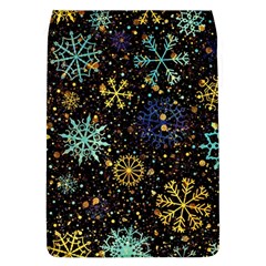 Gold Teal Snowflakes Removable Flap Cover (l) by Grandong