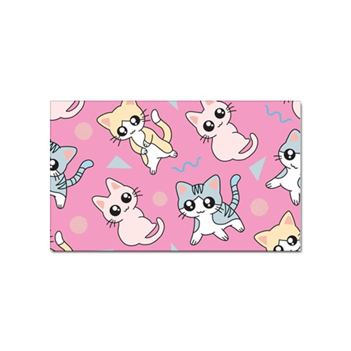 Cute Animal Little Cat Seamless Pattern Sticker Rectangular (100 pack)