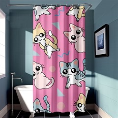 Cute Animal Little Cat Seamless Pattern Shower Curtain 36  X 72  (stall)  by Grandong