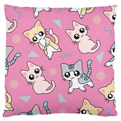 Cute Animal Little Cat Seamless Pattern Large Cushion Case (one Side) by Grandong