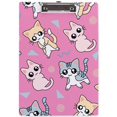 Cute Animal Little Cat Seamless Pattern A4 Acrylic Clipboard by Grandong