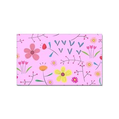 Pink Flowers Pattern Sticker (rectangular) by Grandong