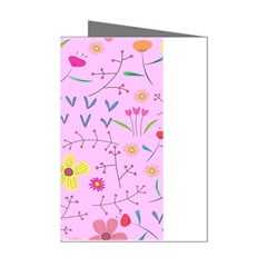 Pink Flowers Pattern Mini Greeting Cards (pkg Of 8) by Grandong