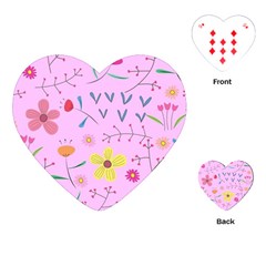 Pink Flowers Pattern Playing Cards Single Design (heart) by Grandong