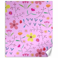 Pink Flowers Pattern Canvas 20  X 24  by Grandong