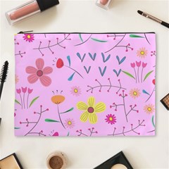 Pink Flowers Pattern Cosmetic Bag (xl) by Grandong