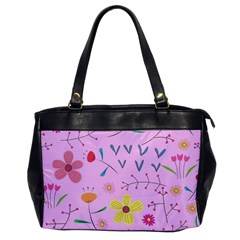 Pink Flowers Pattern Oversize Office Handbag by Grandong