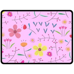 Pink Flowers Pattern Fleece Blanket (large) by Grandong