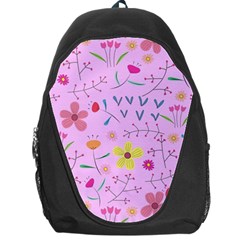 Pink Flowers Pattern Backpack Bag by Grandong