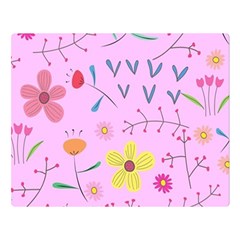 Pink Flowers Pattern Two Sides Premium Plush Fleece Blanket (large) by Grandong