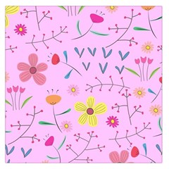 Pink Flowers Pattern Square Satin Scarf (36  X 36 ) by Grandong