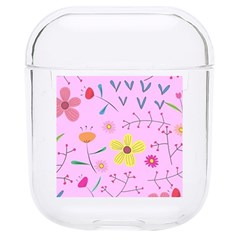 Pink Flowers Pattern Hard Pc Airpods 1/2 Case by Grandong