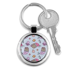 Pusheen Cat Cute Key Chain (round) by Grandong