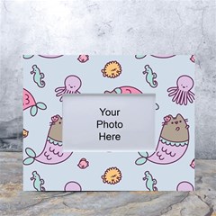 Pusheen Cat Cute White Tabletop Photo Frame 4 x6  by Grandong