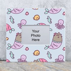 Pusheen Cat Cute White Wall Photo Frame 5  X 7  by Grandong