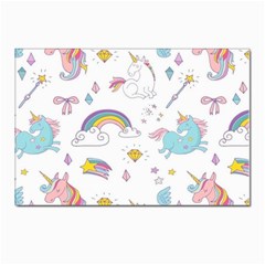 Unicorn Diamond Rainbow Shooting Star Postcards 5  X 7  (pkg Of 10) by Grandong