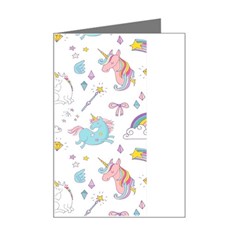 Unicorn Diamond Rainbow Shooting Star Mini Greeting Card by Grandong