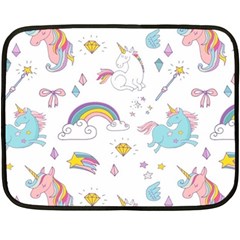 Unicorn Diamond Rainbow Shooting Star Two Sides Fleece Blanket (mini) by Grandong