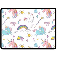 Unicorn Diamond Rainbow Shooting Star Fleece Blanket (large) by Grandong