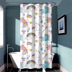 Unicorn Diamond Rainbow Shooting Star Shower Curtain 36  X 72  (stall)  by Grandong