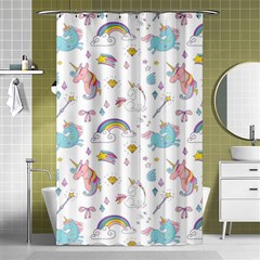 Unicorn Diamond Rainbow Shooting Star Shower Curtain 48  X 72  (small)  by Grandong