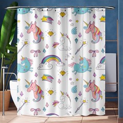 Unicorn Diamond Rainbow Shooting Star Shower Curtain 60  X 72  (medium)  by Grandong