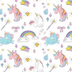 Unicorn Diamond Rainbow Shooting Star Play Mat (rectangle) by Grandong