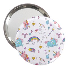 Unicorn Diamond Rainbow Shooting Star 3  Handbag Mirrors by Grandong