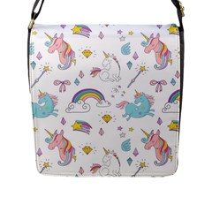 Unicorn Diamond Rainbow Shooting Star Flap Closure Messenger Bag (l) by Grandong