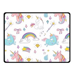 Unicorn Diamond Rainbow Shooting Star Two Sides Fleece Blanket (small) by Grandong