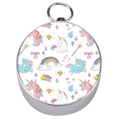 Unicorn Diamond Rainbow Shooting Star Silver Compasses by Grandong