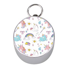 Unicorn Diamond Rainbow Shooting Star Mini Silver Compasses by Grandong