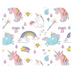 Unicorn Diamond Rainbow Shooting Star Two Sides Premium Plush Fleece Blanket (small) by Grandong