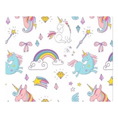 Unicorn Diamond Rainbow Shooting Star Two Sides Premium Plush Fleece Blanket (large) by Grandong