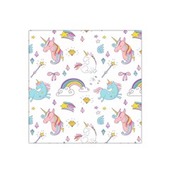 Unicorn Diamond Rainbow Shooting Star Satin Bandana Scarf 22  X 22  by Grandong