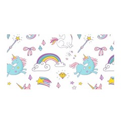 Unicorn Diamond Rainbow Shooting Star Satin Wrap 35  X 70  by Grandong