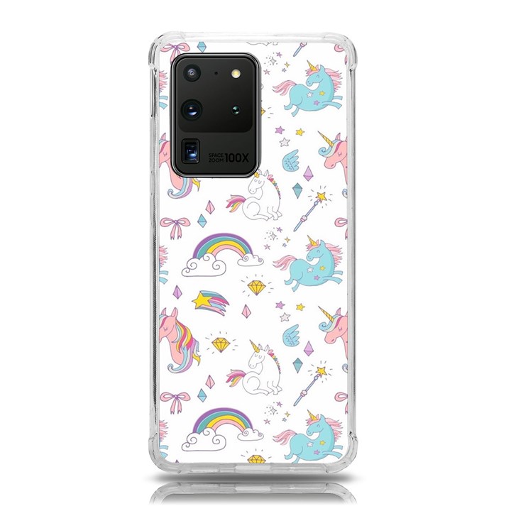 Unicorn Diamond Rainbow Shooting Star Samsung Galaxy S20 Ultra 6.9 Inch TPU UV Case