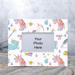 Unicorn Diamond Rainbow Shooting Star White Tabletop Photo Frame 4 x6  by Grandong