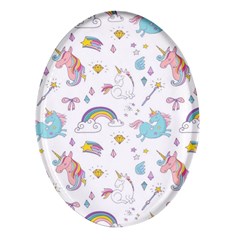 Unicorn Diamond Rainbow Shooting Star Oval Glass Fridge Magnet (4 Pack) by Grandong