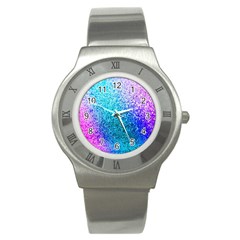 Rainbow Color Colorful Pattern Stainless Steel Watch by Grandong